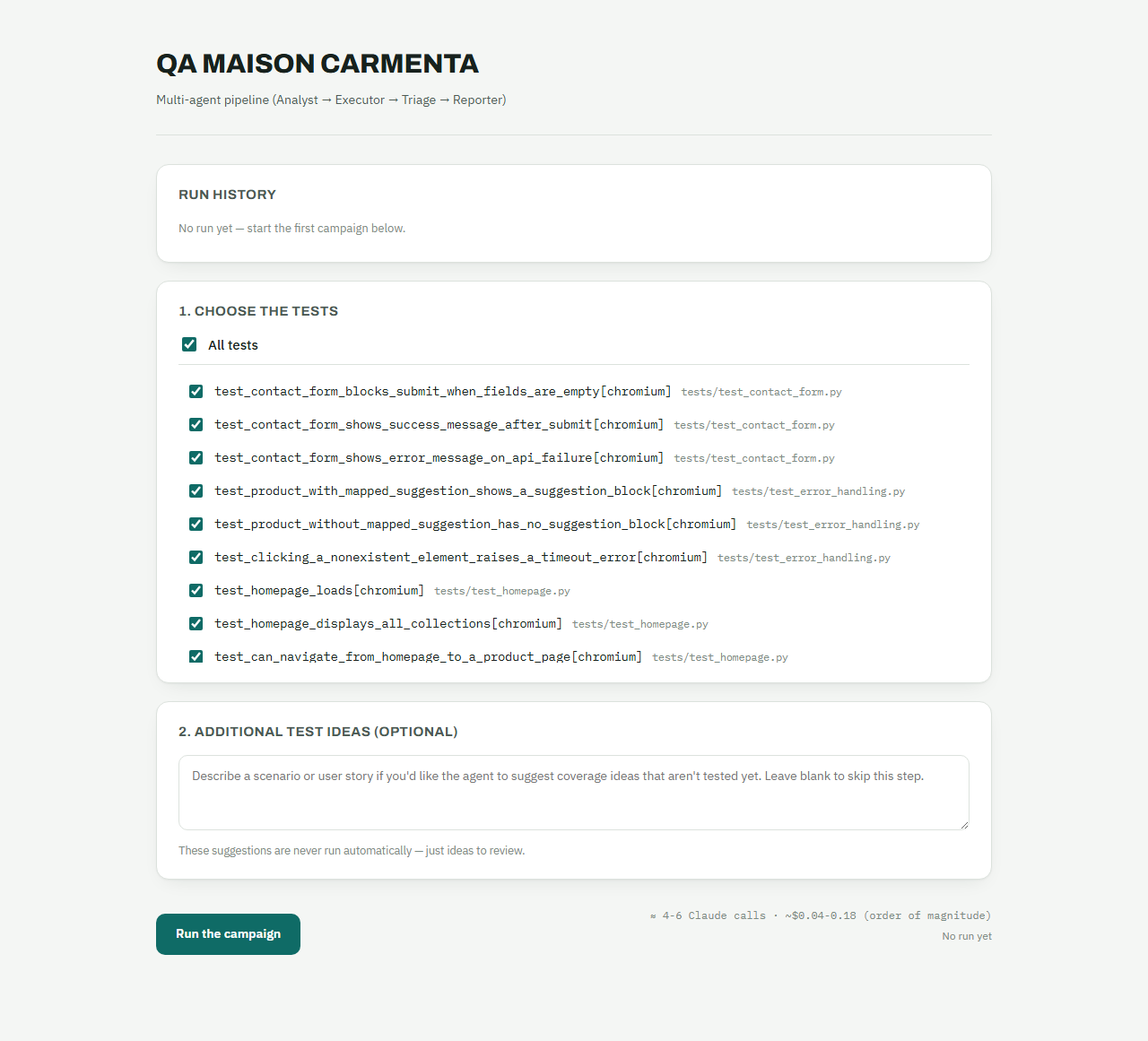 QA Agent Supervisor project screenshot